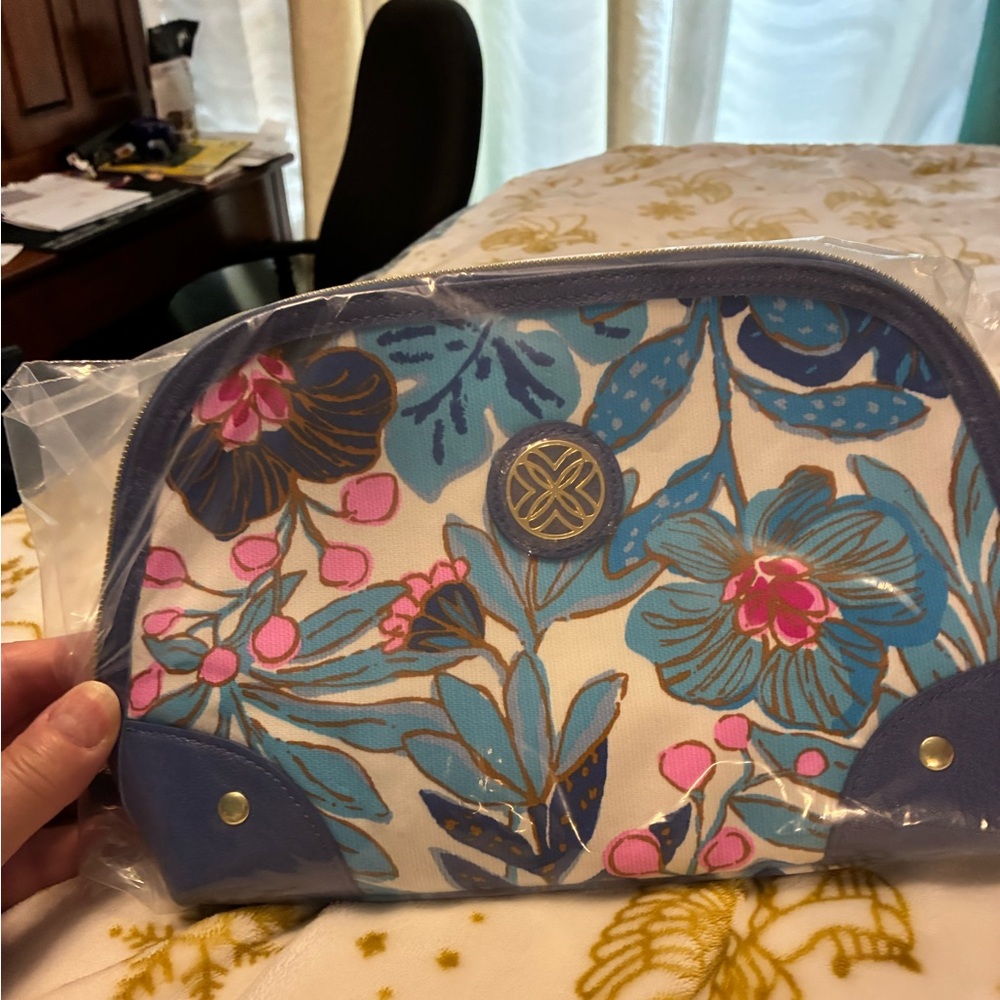 NWT Lilly Pultizer Breezy Aqua Best Fronds Forever Blue, Pink & White - Picture 2 of 5